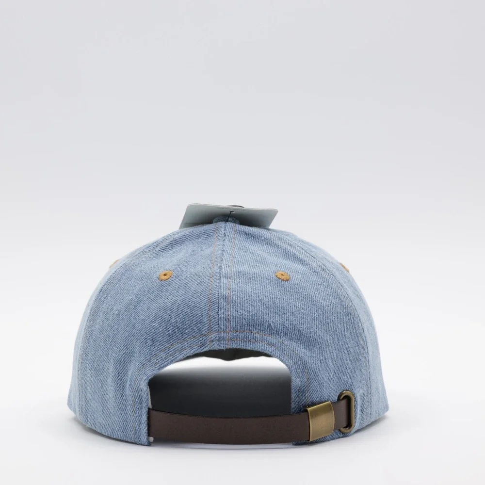 Levi's Men's Relaxed Adjustable Leather Patch Denim Dad Cap Light Blue One Size
